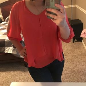 Pink Flowy Blouse w/ Open Arms